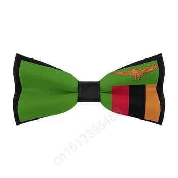 Nové Polyester Zambia Vlajka Bowtie pre Mužov Módne Bežné Mužov motýliky Cravat Šály Pre Svadobné Party Obleky, Kravaty