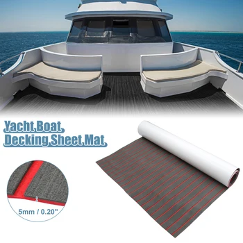 UXCELL 2400x1150x5mm EVA Faux Teakové Podlahy List Mat Non-Slip Samolepiace na Lodi Yacht Marine Palube Pad RV Kufri Podlahy